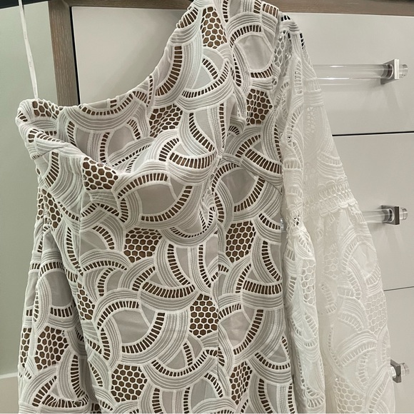 Elliott Descend One Shoulder Dress Lace Bride Ivory White - Picture 6 of 7